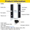 MZZKFC Black Fingerprint Lock for Wooden Door, Smart Door Handle Lock with Touch Digital Keypad & Key & Magnetic Card, Metal Finger Print Lock for Doors view 3