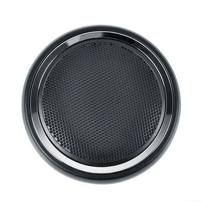ABS Front Door Speaker Cover Grille Compatible for Mini Cooper R55 R56 R57 R58 R59 2007-2015, Black and Glossy Chrome Finish, OEM 51412753333 51412756567, Replacement Interior Audio Trim