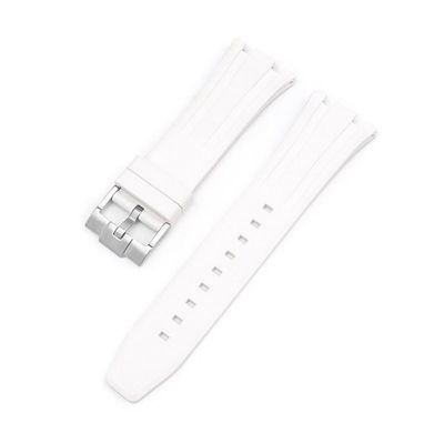 26mm Fluororubber Watch Strap For Audemars Piguet Royal Oak Offshore Pin Buckle/butterfly Buckle(White s1)