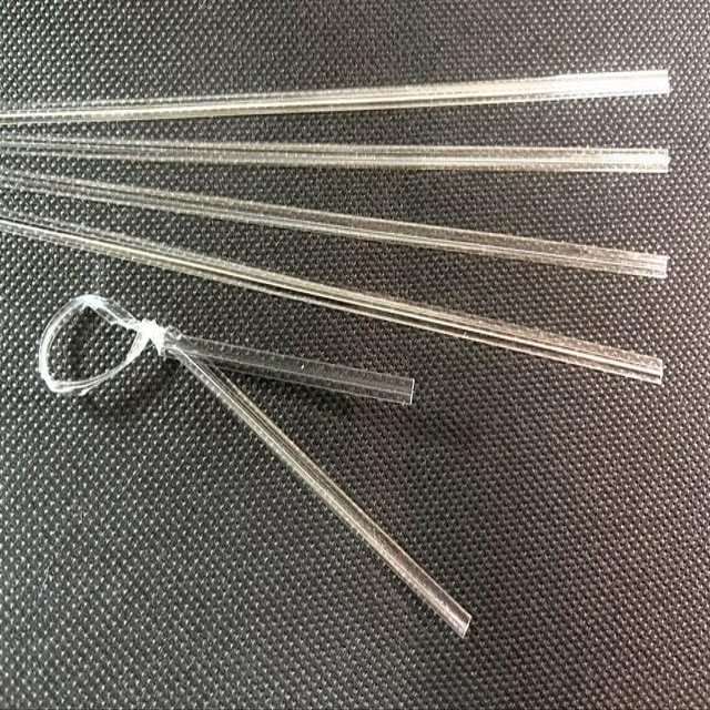 100pcs Clear Plastic wire free metal free twist ties no wire inside for bundling and securing plastic bags, toy packaging or cables (Clear Flat, 7 in)