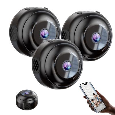 Hidden Camera HD Night Vision No Wifi or Electricity Required, Security Mini Camera Wifi Camera, Tiny and Installs in 1 Second, Remote Real-Time Viewing, HD 1080p Indoor/Outdoor Night Vision Cam (3pc)
