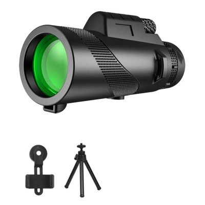 80x100 HD Zoom Monocular Telescope Portable Binoculars Long Range,Compatible for Hunting Camping with Tripod Phone Clip(DDHS-80x100-Set)