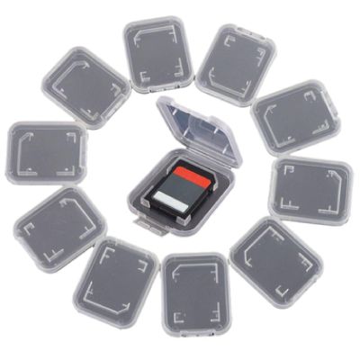 10pcs/lot Clear Plastic Memory Card Case, Compatible with SD/SDHC/SDXC/MicroSD/MicroSDHC/MicroSDXC Card Case Holder(Plastic Cases Only, Memory Cards Not Included)