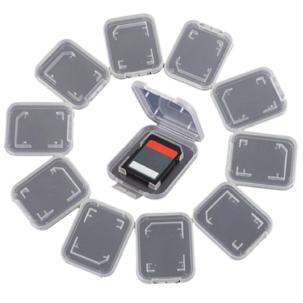 10pcs/lot Clear Plastic Memory Card Case, Compatible with SD/SDHC/SDXC/MicroSD/MicroSDHC/MicroSDXC Card Case Holder(Plastic Cases Only, Memory Cards Not Included)
