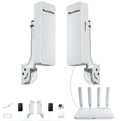 Point to Point Starlink Internet Long Range Transmission with WiFi 6 Router and Bracket for Starlink Gen 3 Router, Starlink WiFi Extender, 5.8GHz 3KM with 18dBi High Gain Antenna, 2 Pack