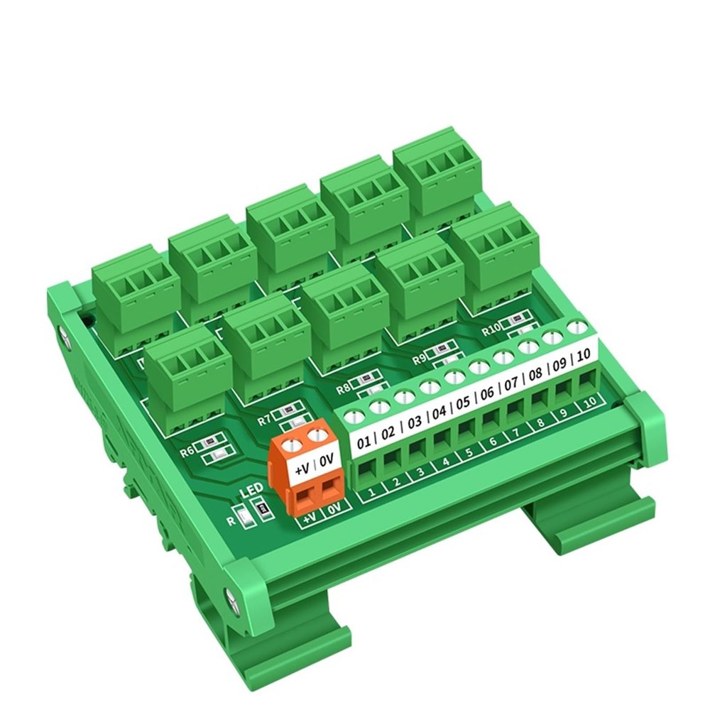 10 Channels 5-24V Sensor Wiring Terminal Table Proximity Switch 8-bit 2-Wire 3-Wire(Screw Terminal,PNP)