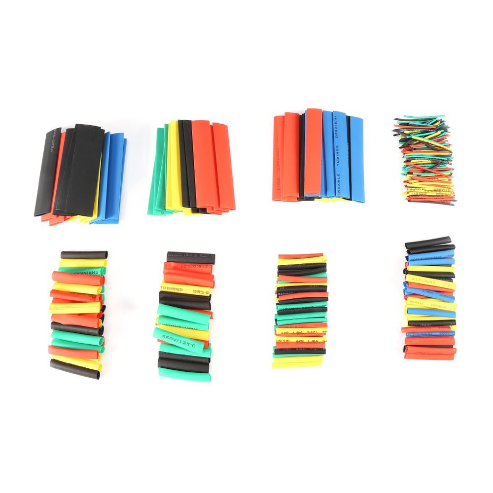 DANAIXZ Heat Shrink Tubing Kit 328pcs Mixed Colors 2:1 Ratio Shrink Wrap Sleeves for Wire Cable Protection in Automotive Electrical and DIY Projects 8 Sizes Black Red Yellow Blue G