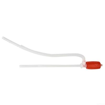 Manual Siphon for Liquid Transfer, Oil Water Fuel and Kerosene Transfer Hose Compatible with Car Boat Heater Use, Red White Plastic Sucker