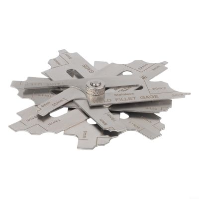 7-Piece Fillet Weld Gauge Set for Weld Inspection Tool, Stainless Steel Metric Fillet Size Gauge 3.2mm to 25.4mm, Weld Seam Measurement Tool