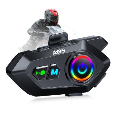 Khptop Motorcycle Helmet Bluetooth Headset, Bluetooth 5.4 Intercom for 2 Riders up to 1000m, IPX7 Waterproof, HD Speakers for Harley, Dirt Bike, ATV, & Snowmobile Helmet Communication System