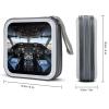 FekiLoot Airplane Cockpit CD Case 40 Sheets Capacity DVD Storage Bag Cute Portable Zipper DVD Case Holder Large Capacity CD Wallet for Car Home Office Games Disc Audio Music view 2