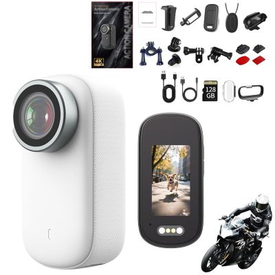 4k HD Mini Thumb Action Camera, Ultra Wide Angle Waterproof Wearable, Small Pro Capture Camera, with Night Vision, Audio & Video Recording, Used for Recording Skiing, Cycling and Hiking (White 128G)