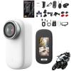 4k HD Mini Thumb Action Camera, Ultra Wide Angle Waterproof Wearable, Small Pro Capture Camera, with Night Vision, Audio & Video Recording, Used for Recording Skiing, Cycling and Hiking (White 128G) view 1