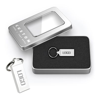 Custom Keychain Metal USB Flash Drives, Personalized Logo Key Ring USB Stick, Bulk Customized Thumb Drives for Promotional Gifts, Business Events, Key Accessories, Custom Packaging Option (50,2 GB)