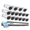 ZOSI 16CH Security Camera System with 4TB Hard Drive, 16 x 1080P Wired Metal Surveillance Weatherproof Cameras with Audio, AI Person/Vehicle Detection, Night Vision, 24/7 Recording for Commercial view 1