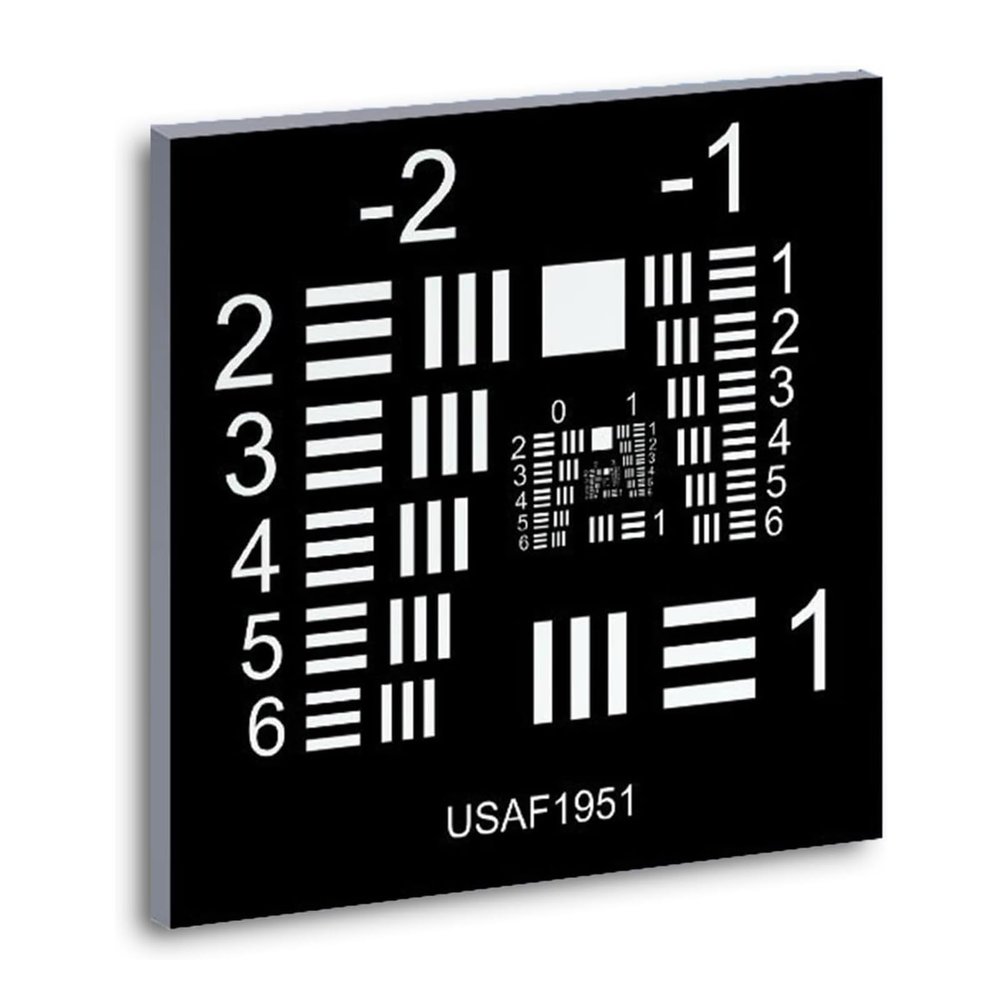 Optical Microscope Camera Test Chart 3 x 3in, Standard Reflection/Non-Reflective Card, Positive/Negative Film, for Accurate Vision Inspection