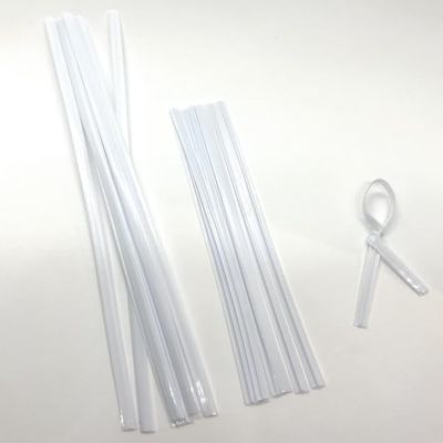 100pcs White Plastic wire free metal free twist ties no wire inside for bundling and securing plastic bags, toy packaging or cables (White Flat, 7 in)