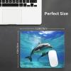 Marine Dolphin Mouse Pad with Stitched Edge,Comfortable Mouse Mat with Non-Slip Rubber Base,Washable Mousepads Waterproof Gaming Mousepad Cute Desk Mat for Desktop,10 x 12 in view 4