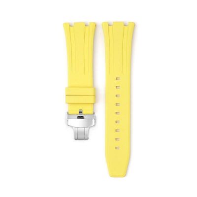26mm Fluororubber Watch Strap For Audemars Piguet Royal Oak Offshore Pin Buckle/butterfly Buckle(Yellow s2)