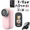 4k HD Mini Thumb Action Camera, Ultra Wide Angle Waterproof Wearable, Small Pro Capture Camera, with Night Vision, Audio & Video Recording, Used for Recording Skiing, Cycling and Hiking (Pink 128G) view 1