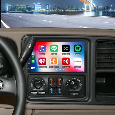 2+32G Double Din Car Stereo Radio Upgraded for 2007 Chevy Silverad Classic 1500 2500 with Wireless Carplay Android Auto, 7'' Touch Screen Android 14 GPS Navi Head Unit FM/SWC/WiFi/Bluetooth/Camera