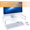 BUGUUYO Acrylic Monitor Stand and Keyboard Cover 2-In-1 Anti-Cat Dust Protector with Ergonomic Wrist Pad Computer Lifting Rack for Home Office PC Gaming Setup view 2