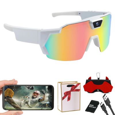 hwqsad 2026 Upgraded POV Glasses 4K Baseball Glasses, Smart Baseball Sunglasses with Camera, Anti-Glare, Loop Recording, for Sports (E)