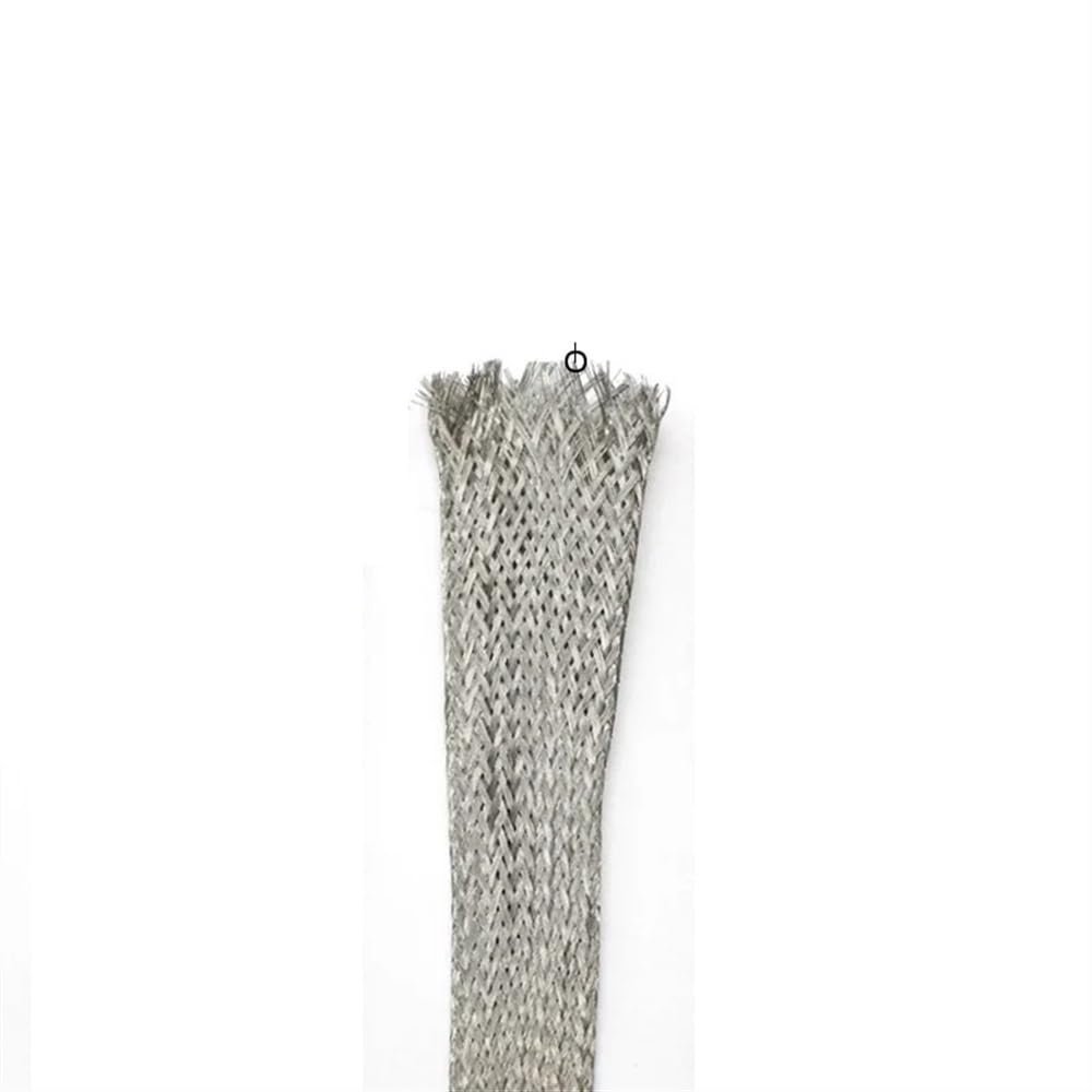1M Tinned Copper Braided Sleeve - Expandable Cable Shield for Audio Signal Wire Management (4-28mm)(Silver,6mm)