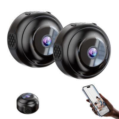Hidden Camera HD Night Vision No Wifi or Electricity Required, Security Mini Camera Wifi Camera, Tiny and Installs in 1 Second, Remote Real-Time Viewing, HD 1080p Indoor/Outdoor Night Vision Cam (2pc)