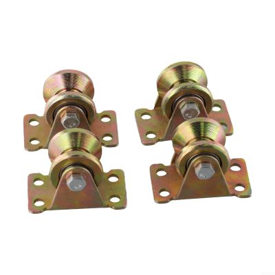 4PCS Steel Cable Pulley Set with Dual Ball Bearings for 8mm Rope - V Type Heavy Duty Track Pulley, 31mm Roller Diameter, Galvanized Steel, 200kg Max Load