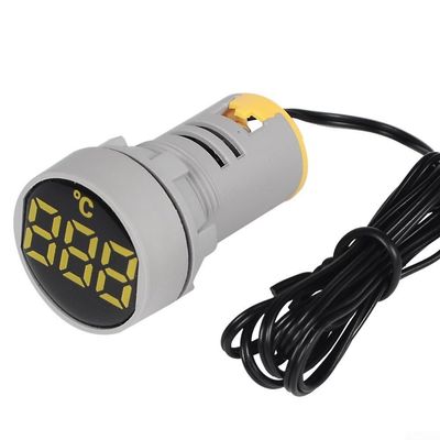 AC 380V 22mm Digital Current Meter with Mini LED Ampere Gauge, 5 Color Display for Industrial AC Ammeter Panel Mount, Compact Design(Yellow)