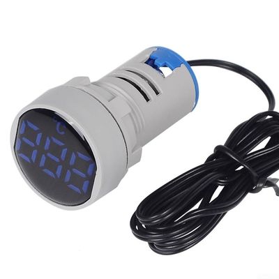 AC 380V 22mm LED Current Meter with Digital Ampere Display, 5 Color Panel Mount Electrical for Industrial AC Ammeter Applications, Mini LED(Blue)