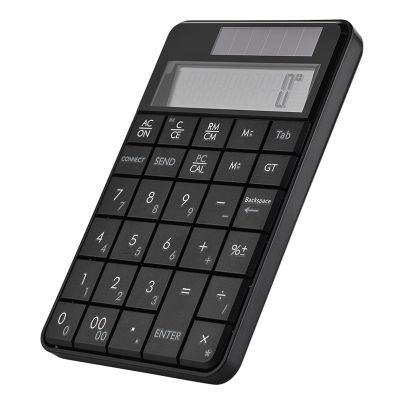 Yoidesu 2.4G USB Numeric Keypad, 29 Keys 2 in 1 Wireless Mini Number Pad Solar Power Smart Keypad & Office Calculators with LCD Display, Compact & Portable