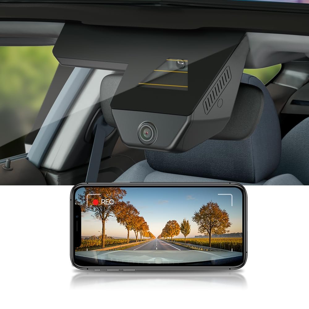 Fitcamx 4K Dash Cam Suitable for Ford Bronco 2025-2026 & Bronco Rapor (HD2-D8300), OEM Factory Look, 2160P UHD Video, Built-in WiFi & APP, Loop Recording, Collision Detction, Plug & Play, 64GB Card