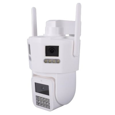 ASHATA Triple Lens Security Camera, 360 Degree PTZ Outdoor Wireless WiFi Camera with 2K Color Night and AI Human Detection, for Home Surveillance and Monitoring