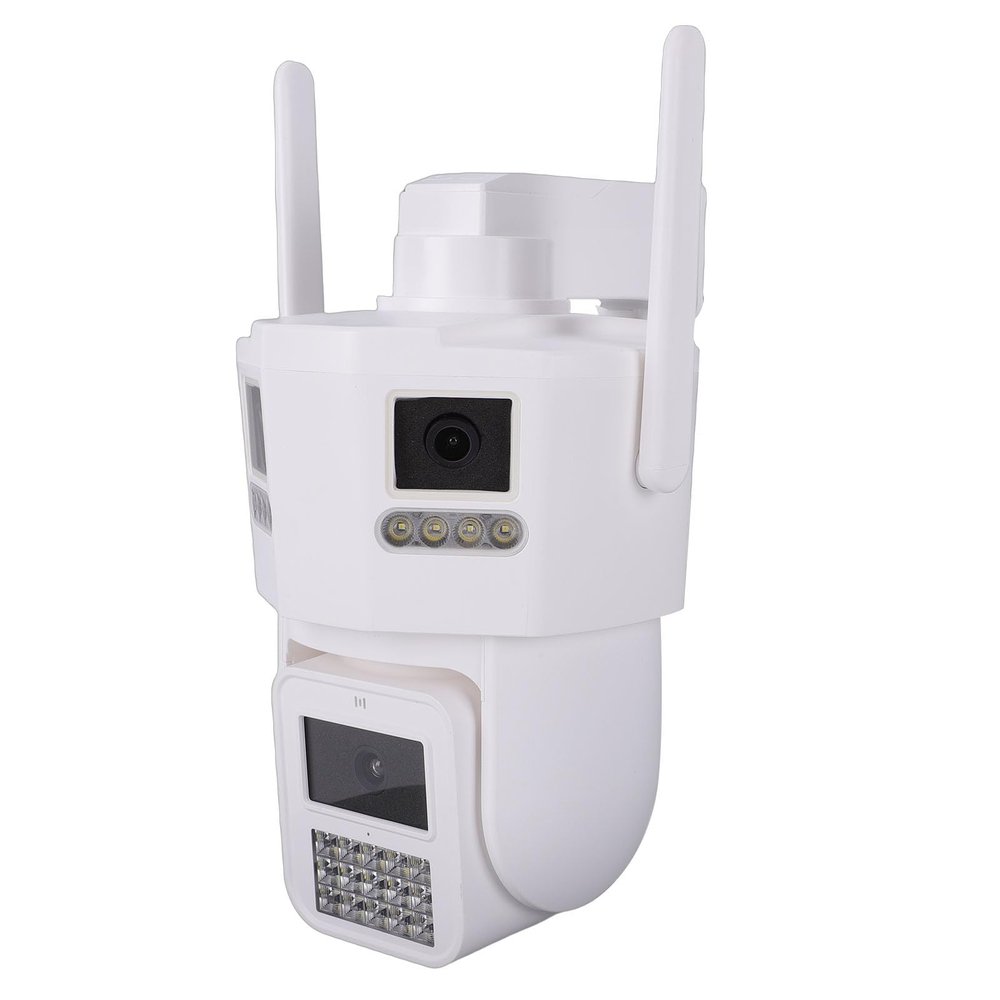 ASHATA Triple Lens Security Camera, 360 Degree PTZ Outdoor Wireless WiFi Camera with 2K Color Night and AI Human Detection, for Home Surveillance and Monitoring