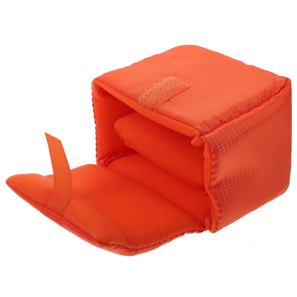 Veemoon Polyester Camera Lens Pouch Waterproof Shockproof Protective Case for DSLR and Mirrorless Cameras, Thick Padded Lens Bag for Outdoor Photography, Orange