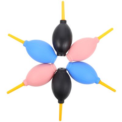 BESPORTBLE 6Pcs Silicone Air Blowers for Eyelash Extension and Camera Lens Cleaning, Compressed Air Dust Blower Pump Set with Yellow Rods, Multi-Color for Electronics and Photo Accessories