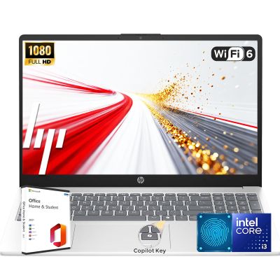 HP Latest 15.6" FHD Laptop with Microsoft Office | Intel 13th 8 Cores i3 CPU (Beat 11th i5) | 16GB RAM | 1TB SSD | AI Copilot Key | Fingerprint Reader | Wi-Fi 6 | Windows 11 | No Mouse