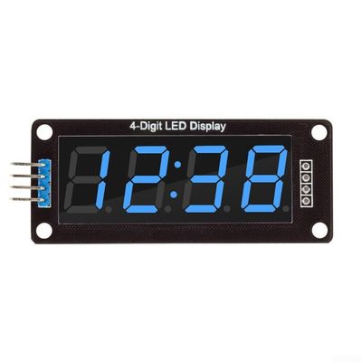 0.56 Inch 4-Digit LED Display for TM1637, RGB Color Adjustable Common Anode Digital Clock Tube for Arduino Microcontroller, 4 Bit Display(Blue)