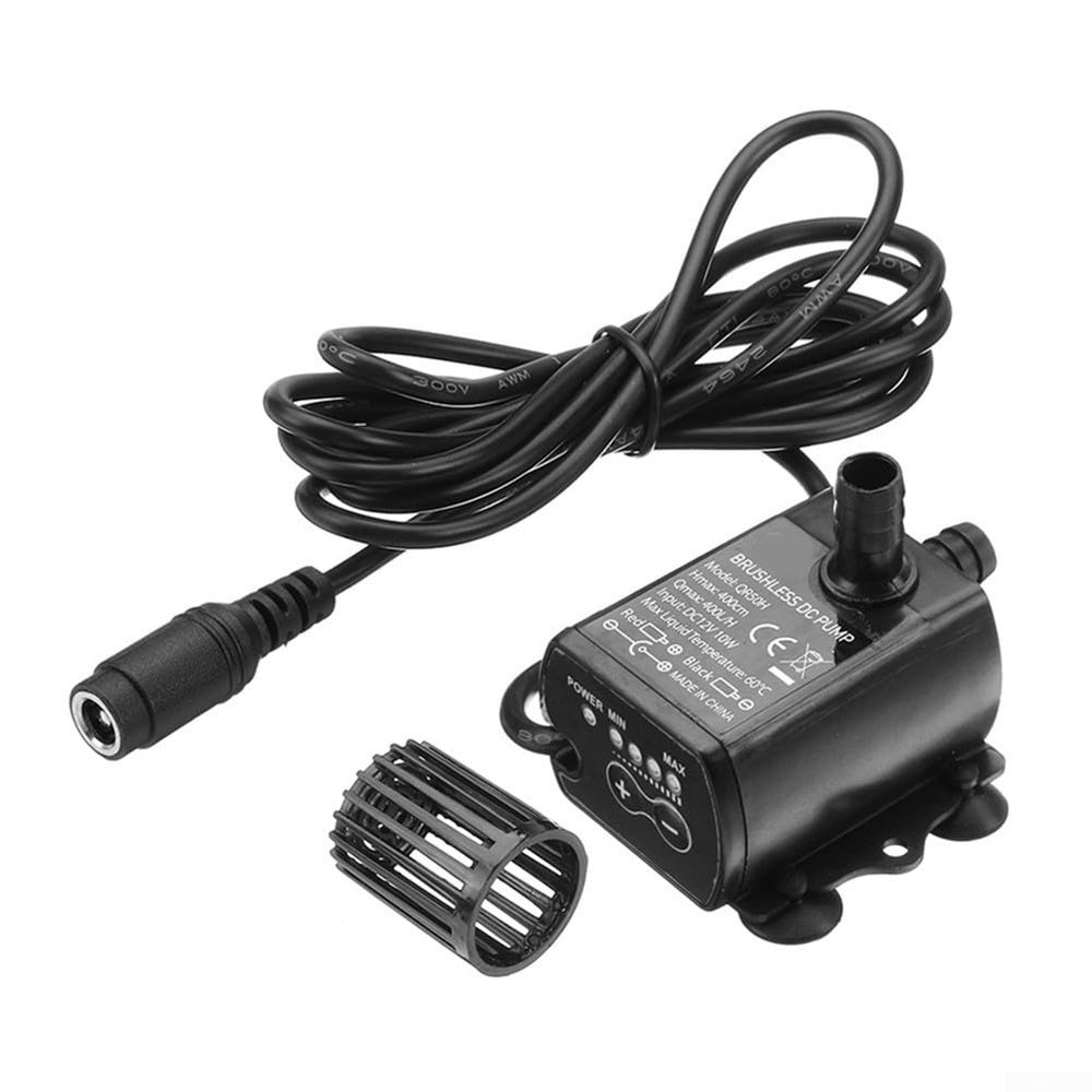 Brushless Submersible Water 400L/H 10W for Aquarium Pond Fish Tank, DC12V Quiet Under 35dB with Pure Copper Coil and Detachable Filter,