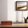 KALLORY Wood Monitor Riser with Acrylic Storage Drawers, Laptop and Printer Stand Organizer for Desktop Office, Retro Style Wooden Desk Shelf for Computer Screen Elevation and Desk Storage view 4