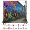 10X8ft Fabric Graffiti Backdrop Cool Retro Cassette Tape Theme Decor Background 80s 90s Hip Hop Abstract Urban Street Art Photo Studio Props view 2