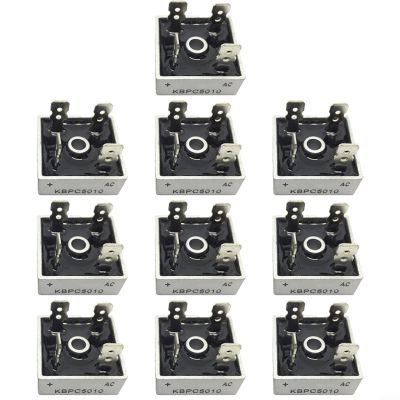 KBPC5010 Diode Bridge Rectifier 50A 1000V Power Rectifier Diode, 10 Pack, Square Bridge Rectifier Stack, High Voltage High Current