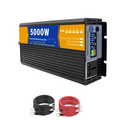 12v to 110v50hz,5000W Car Power Inverter,Pure Sine Wave Power Inverter with LCD Display 12V-72V DC to 110V220V AC Power Inverter with AC Outlets for Camping Rvs, Home Appliances