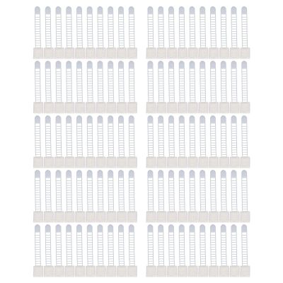 100Pcs Adhesive Cable Management Clips, Self Adhesive Wire Organizer, Adjustable Nylon Strap Ties with Strong Fixation for Office Home, Includes Screw Holes for Secure Installation (White)