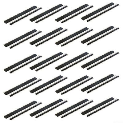 40pcs 2.54 mm Breakaway Board - Male and Female Header Connector Set, 40-Pin Solder Pins for PCB, High Resistant & Flame Retardant Connectors for DIY