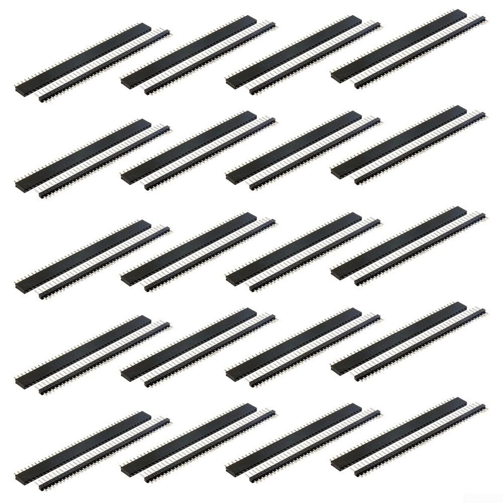 40pcs 2.54 mm Breakaway Board - Male and Female Header Connector Set, 40-Pin Solder Pins for PCB, High Resistant & Flame Retardant Connectors for DIY