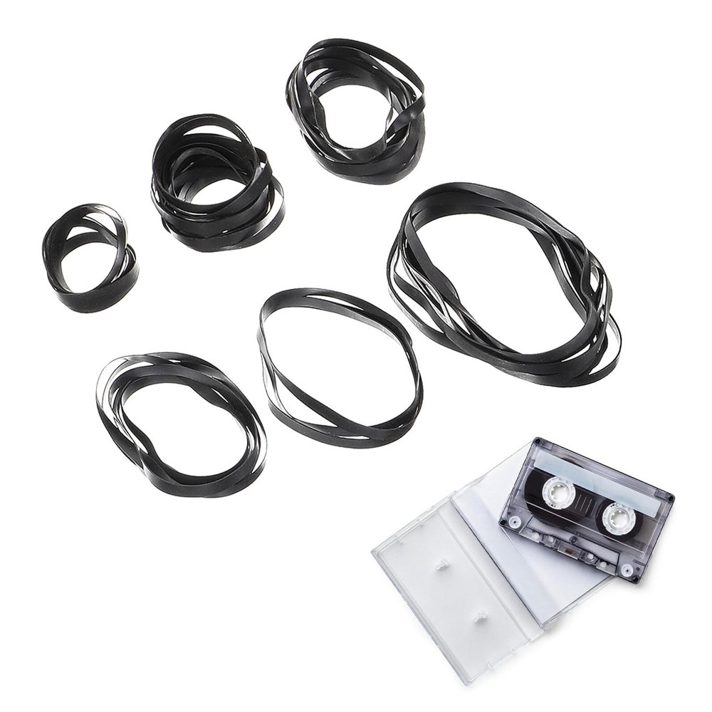 Toddmomy 50Pcs Cassette Player Drive Belts Rubber Replacement for Recorder and DVD Tape Deck Repair Maintenance, Flat 4Mm Square Belt Suitable for Cassette Tape Recorders