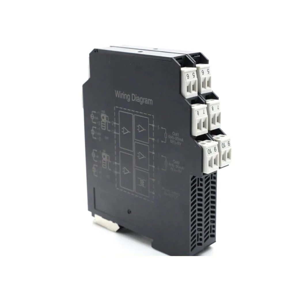 1Pcs Signal Isolator Passive Gate 4-20mA Module One in and Two Out Voltage Current Conversion 0-10V/5V(2 in 2 Out 0-20mA)